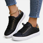 Damen Sneaker mit Steppoptik und Schnürung