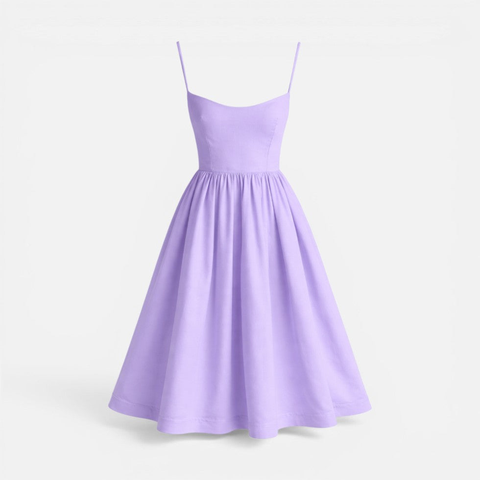 Midikleid mit Spaghettiträgern