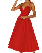Damen-Midikleid mit Trägern für Hochzeitsgäste