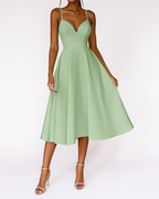 Damen-Midikleid mit Trägern für Hochzeitsgäste