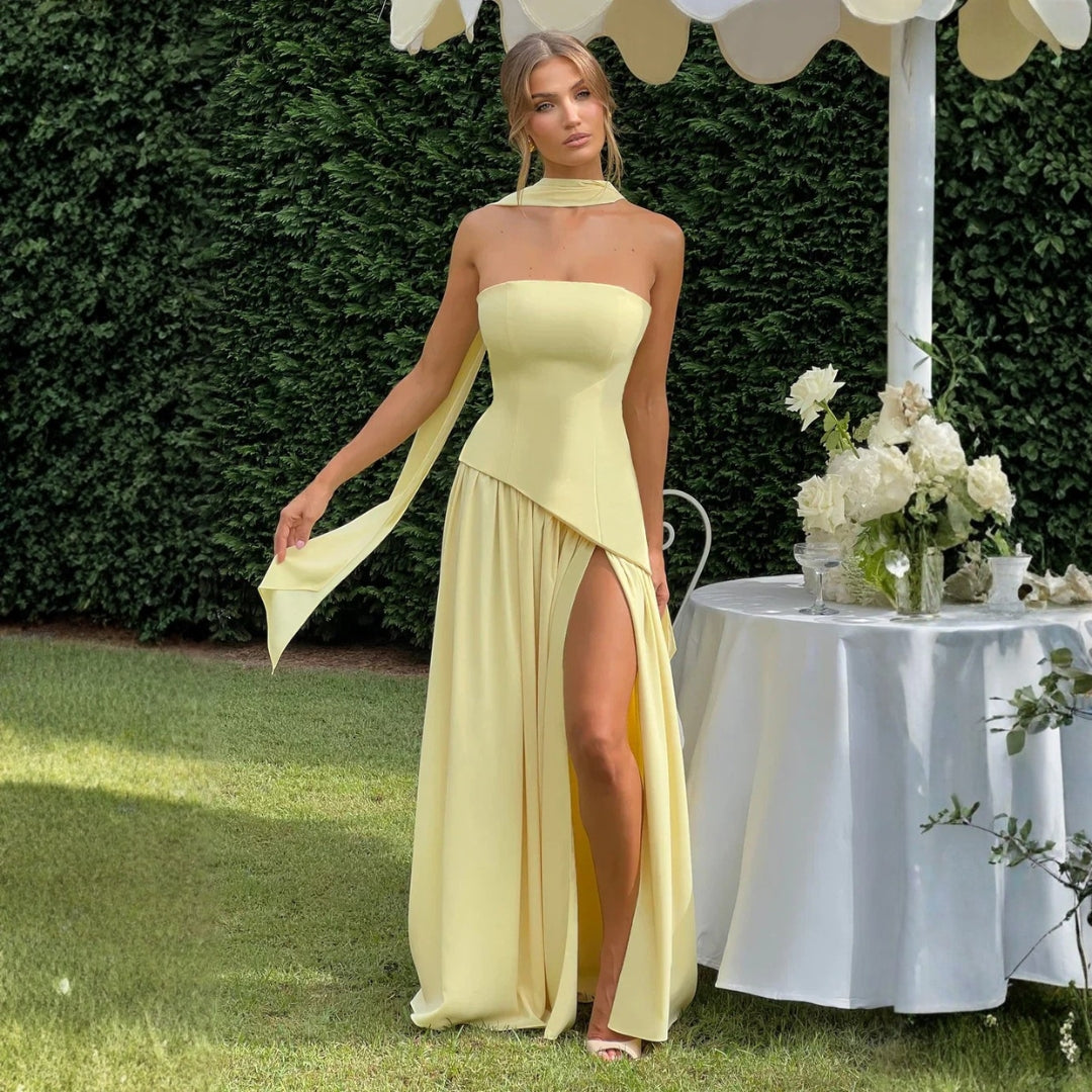 Damen Asymmetrisches Maxikleid – Abendkleid für besondere Anlässe