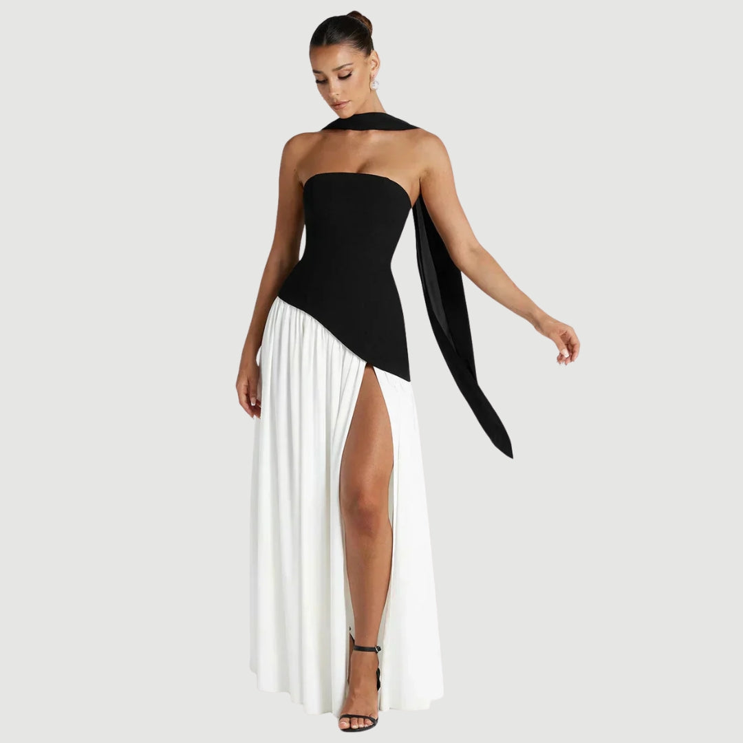 Damen Asymmetrisches Maxikleid – Abendkleid für besondere Anlässe