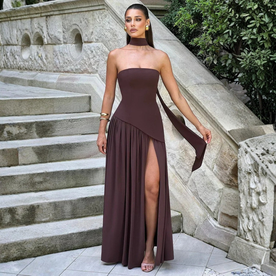 Damen Asymmetrisches Maxikleid – Abendkleid für besondere Anlässe