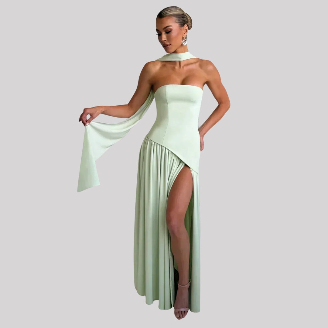 Damen Asymmetrisches Maxikleid – Abendkleid für besondere Anlässe