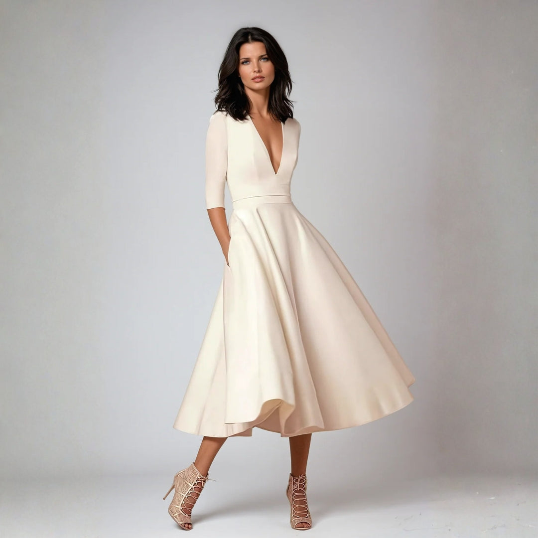 Damen Ausgestelltes Midikleid – Partykleid für festliche Anlässe