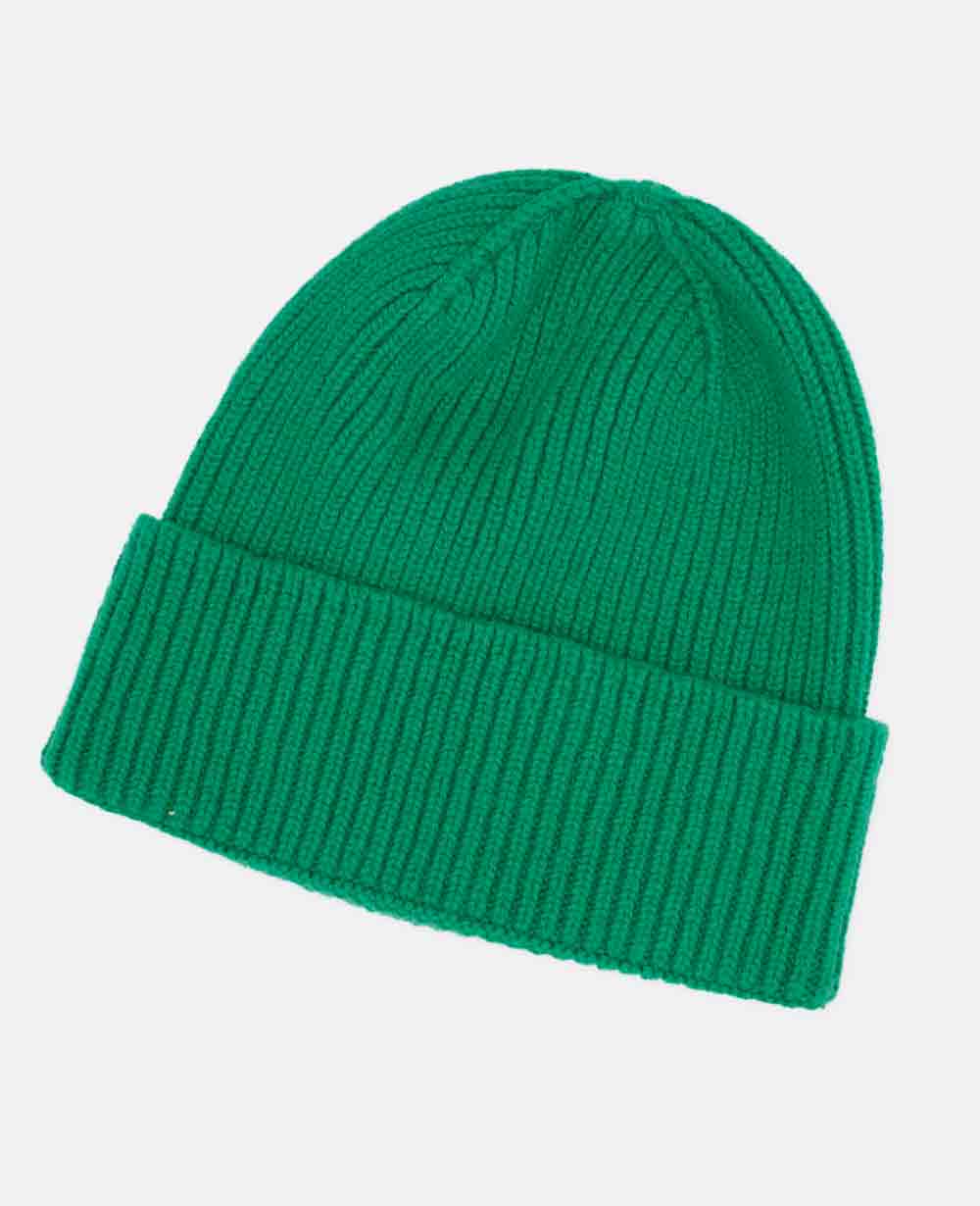 Unisex Beanie Smaragdgrün – Gerippte Strickmütze aus Woll-Kaschmir-Mischung