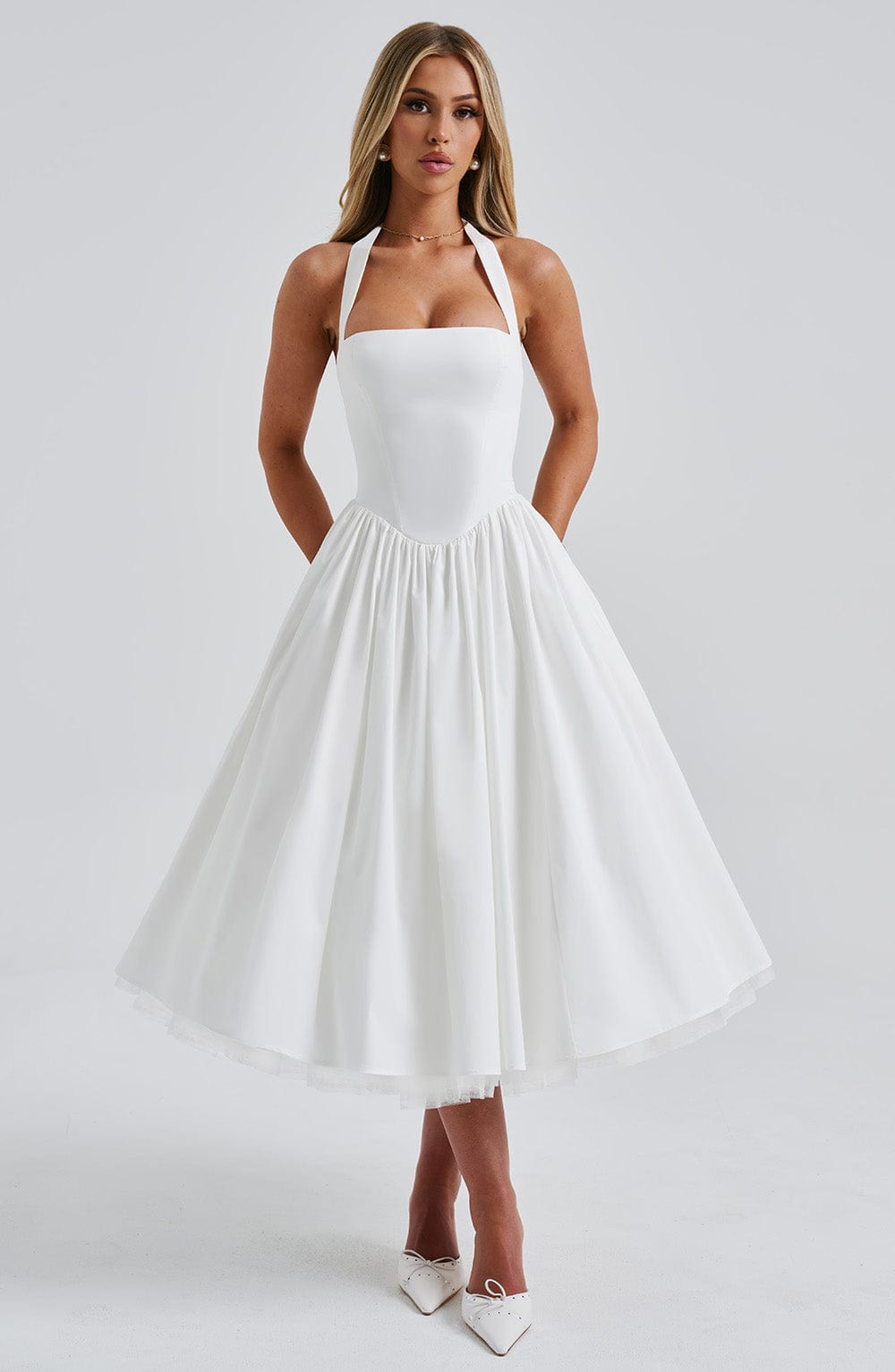 Damen Halter-Midikleid – Partykleid für festliche Anlässe
