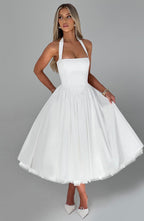 Damen Halter-Midikleid – Partykleid für festliche Anlässe