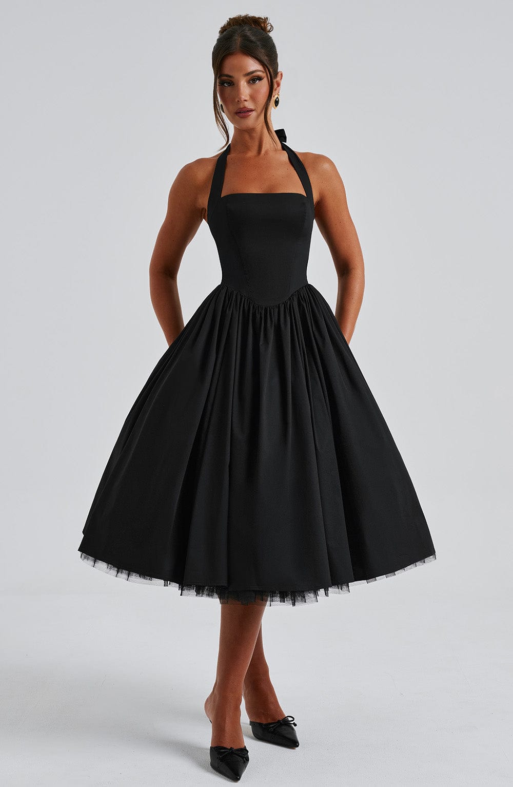 Damen Halter-Midikleid – Partykleid für festliche Anlässe