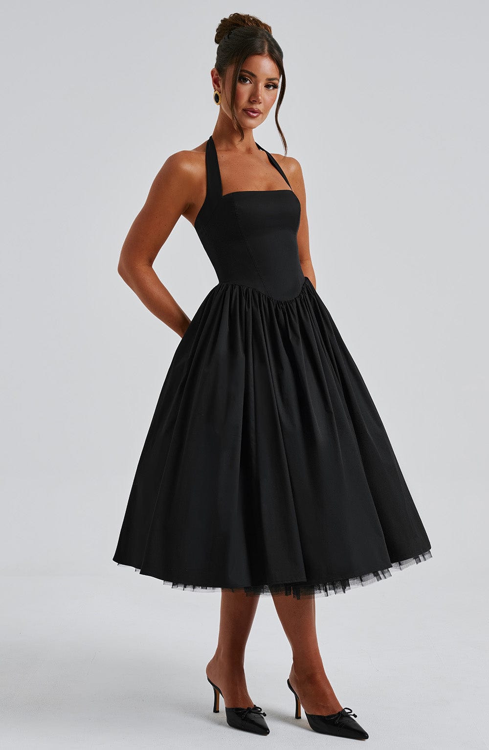 Damen Halter-Midikleid – Partykleid für festliche Anlässe