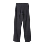 Damen Anthrazit High Waist Hose mit weitem Bein – Jersey Wide Leg Hose mit Biesen