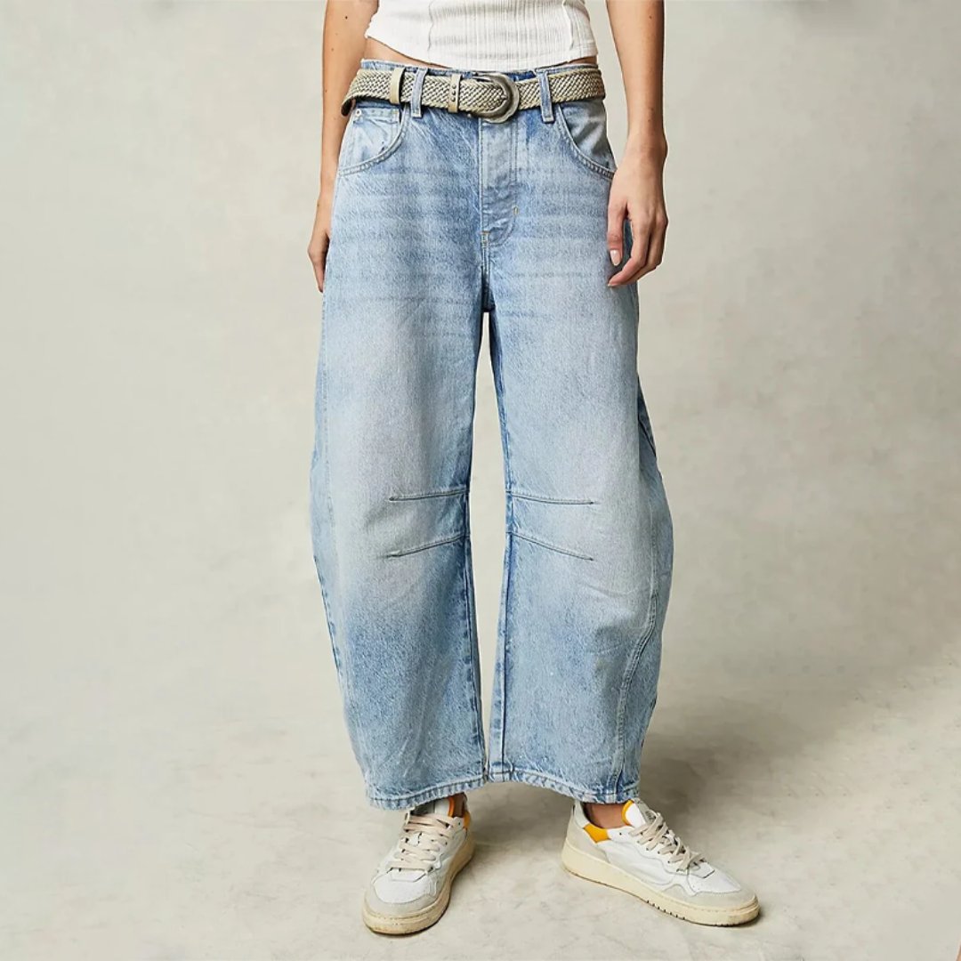 Damen Barrel Jeans High Waist – Ballonjeans mit Relaxed Fit