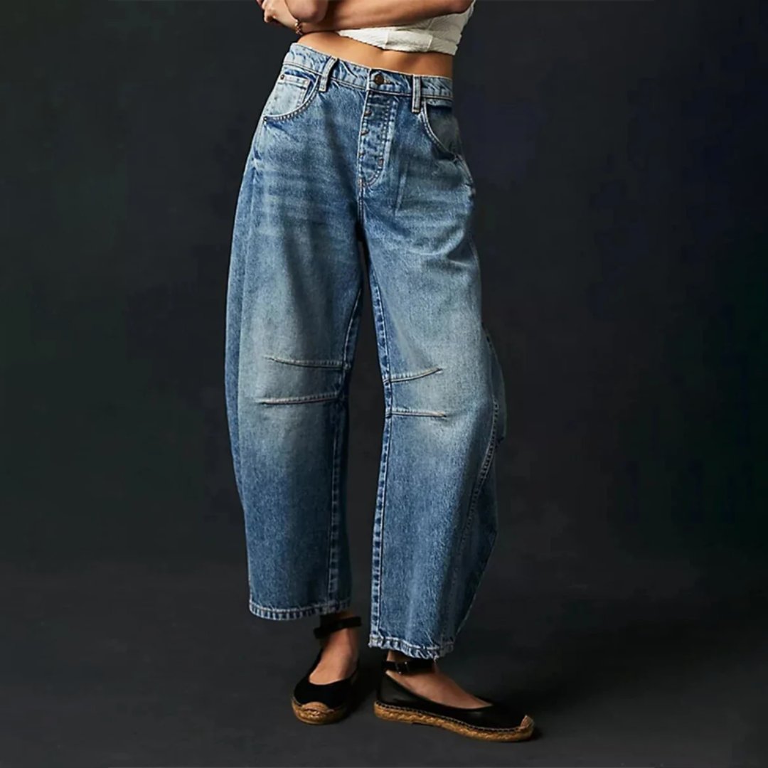 Damen Barrel Jeans High Waist – Ballonjeans mit Relaxed Fit
