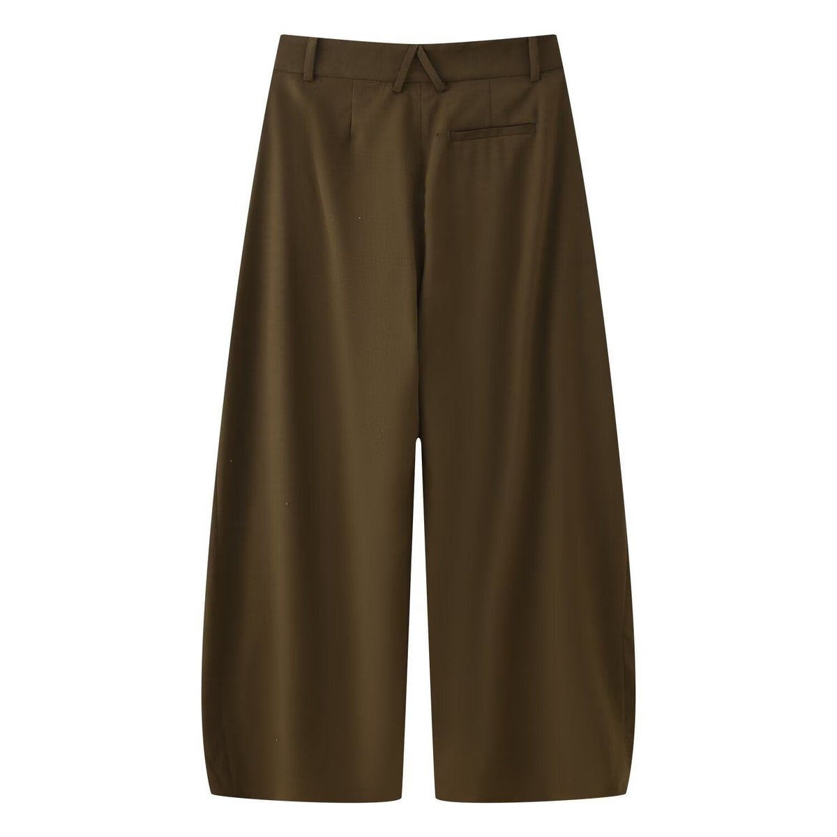 Damen Wide Leg Hose High Waist mit tiefen Bundfalten – Ballonhose in Khaki
