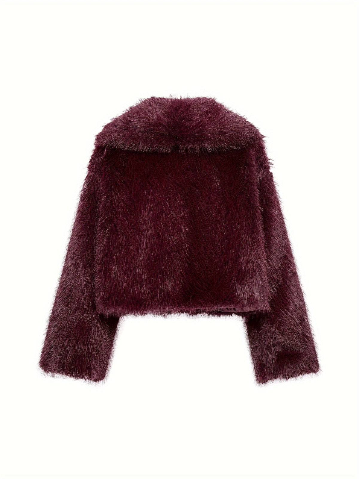Damen Kurze Kunstfelljacke mit Reverskragen – Flauschige Winterjacke mit Futter