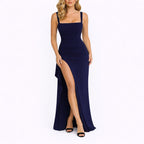 Damen Maxi-Abendkleid mit Beinschlitz für den Herbst