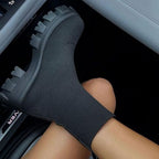 Damen Sock Boots mit Plateausohle – Stretch-Strick Stiefeletten mit klobigem Absatz, Herbst Winter