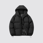 Unisex Pufferjacke mit Kapuze – Warme Steppjacke aus Baumwollmischung, Winter