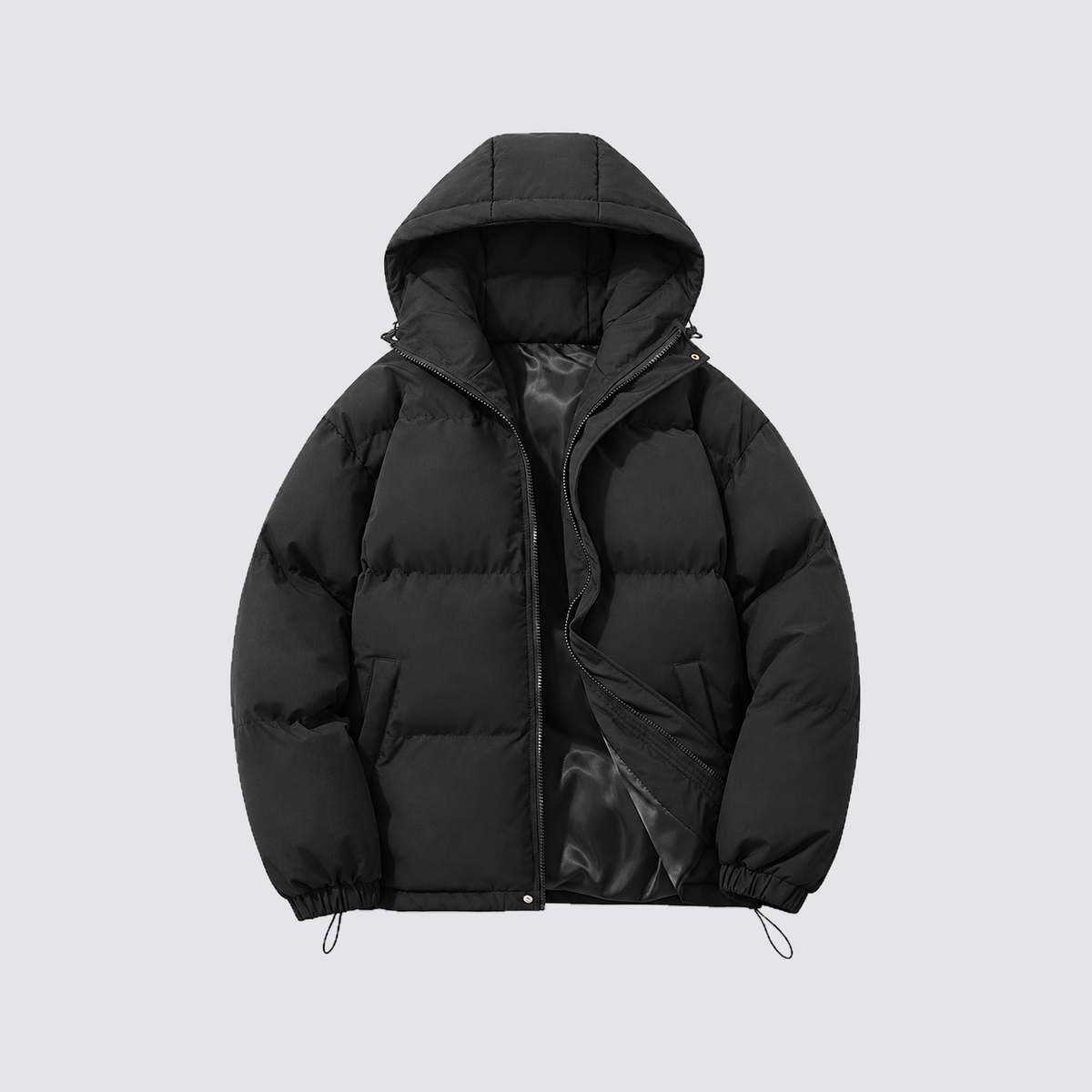 Unisex Pufferjacke mit Kapuze – Warme Steppjacke aus Baumwollmischung, Winter