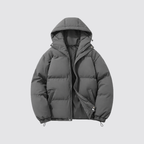 Unisex Pufferjacke mit Kapuze – Warme Steppjacke aus Baumwollmischung, Winter