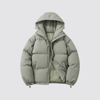 Unisex Pufferjacke mit Kapuze – Warme Steppjacke aus Baumwollmischung, Winter