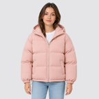 Unisex Pufferjacke mit Kapuze – Warme Steppjacke aus Baumwollmischung, Winter