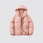 Unisex Pufferjacke mit Kapuze – Warme Steppjacke aus Baumwollmischung, Winter