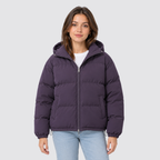 Unisex Pufferjacke mit Kapuze – Warme Steppjacke aus Baumwollmischung, Winter