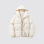Unisex Pufferjacke mit Kapuze – Warme Steppjacke aus Baumwollmischung, Winter