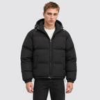 Unisex Pufferjacke mit Kapuze – Warme Steppjacke aus Baumwollmischung, Winter