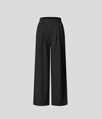Damen Marlenehose mit Bundfalten – High Waist Stoffhose mit weitem Bein