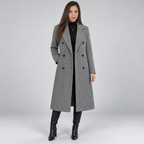 Damen Langer Mantel mit Doppelknopfleiste – Eleganter Wintermantel mit Reverskragen