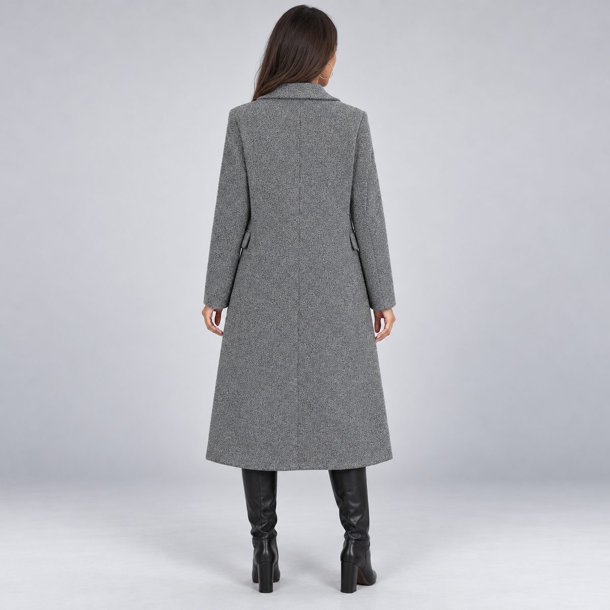 Damen Langer Mantel mit Doppelknopfleiste – Eleganter Wintermantel mit Reverskragen