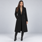 Damen Langer Mantel mit Doppelknopfleiste – Eleganter Wintermantel mit Reverskragen