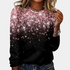 Damen Weihnachtspullover mit Glitzer-Print – Festlicher Winterpullover, Langarm