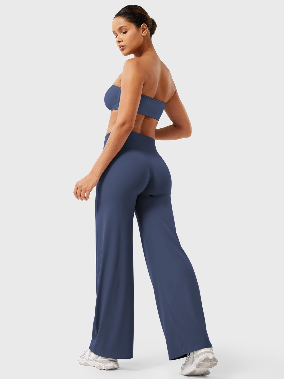 Damen Yoga Schlaghose High Waist – Flared Leggings mit Push-Up-Effekt