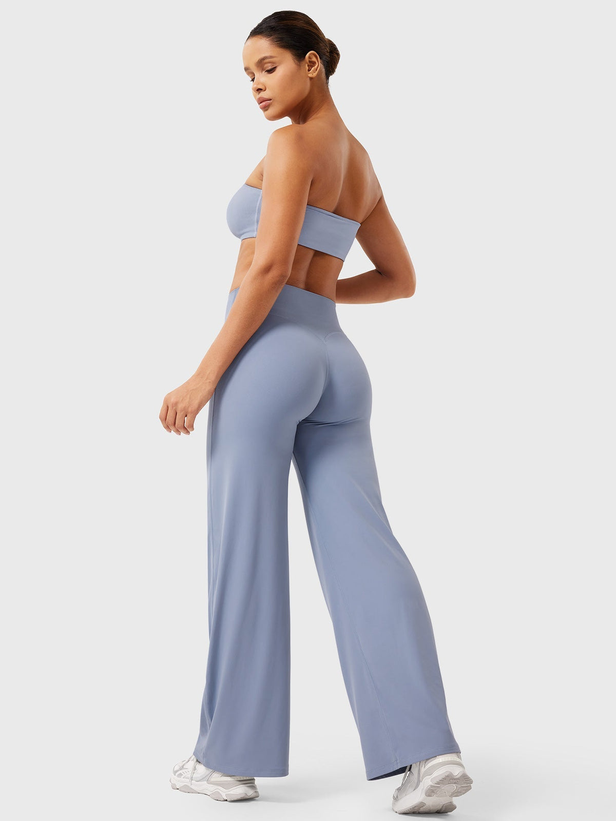Damen Yoga Schlaghose High Waist – Flared Leggings mit Push-Up-Effekt