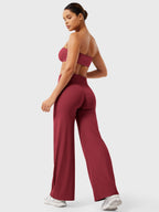 Damen Yoga Schlaghose High Waist – Flared Leggings mit Push-Up-Effekt