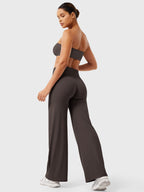 Damen Yoga Schlaghose High Waist – Flared Leggings mit Push-Up-Effekt