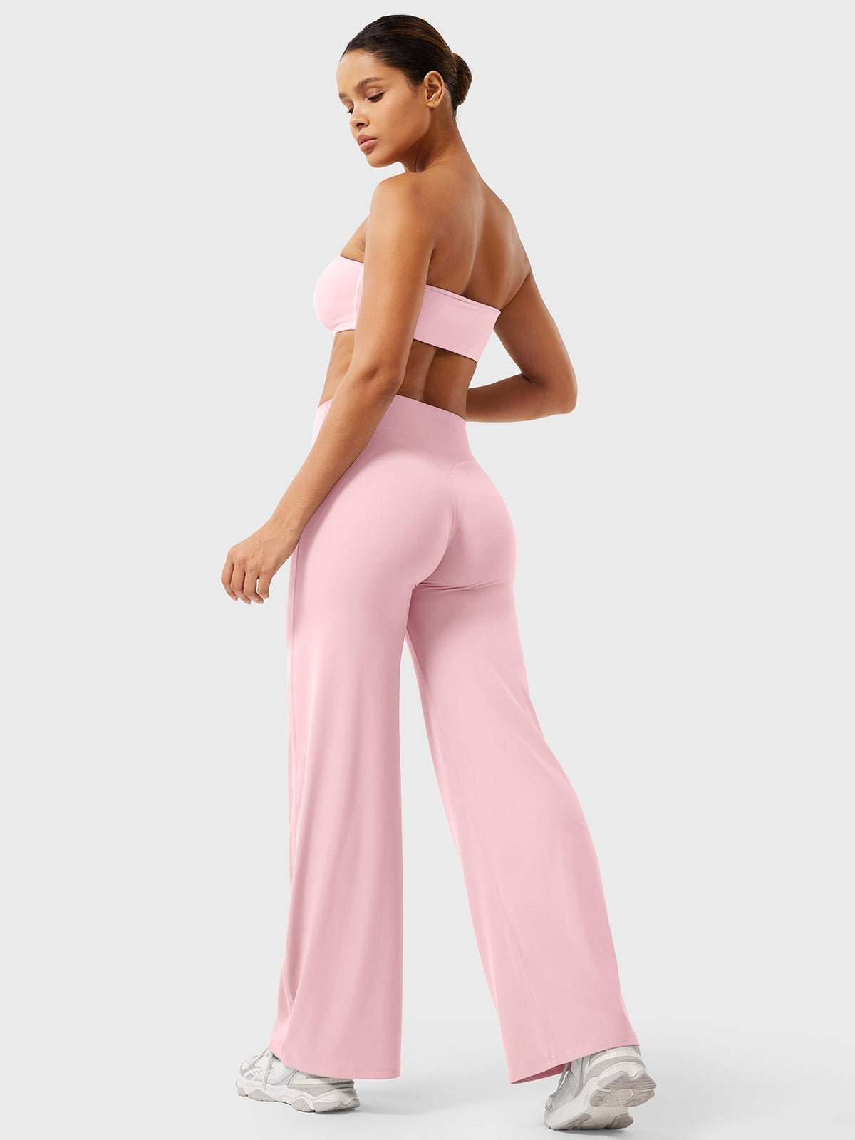 Damen Yoga Schlaghose High Waist – Flared Leggings mit Push-Up-Effekt