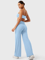 Damen Yoga Schlaghose High Waist – Flared Leggings mit Push-Up-Effekt