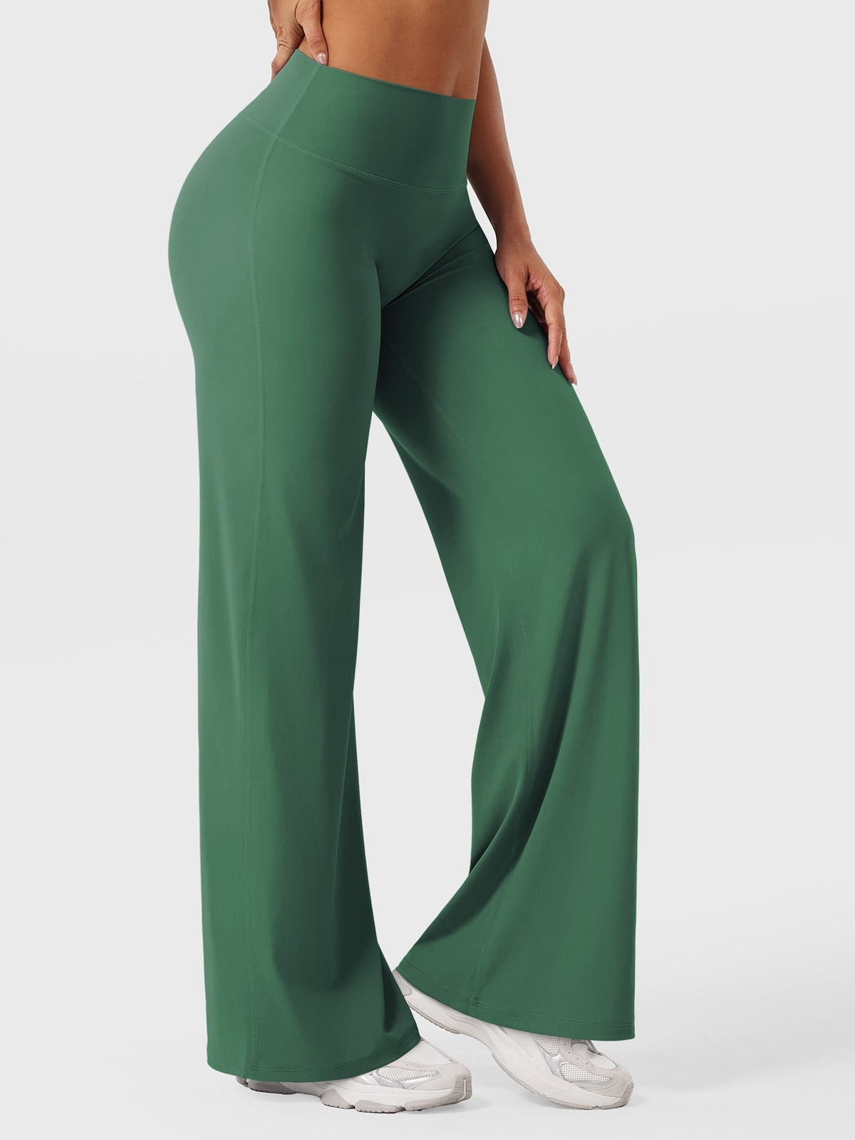 Damen Yoga Schlaghose High Waist – Flared Leggings mit Push-Up-Effekt