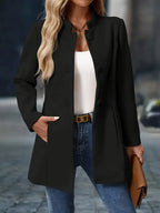 Damen Wintermantel mit Knopfleiste und langem Schnitt