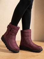 Damen Wasserabweisende Winterstiefel mit Fleecefutter – Schneestiefel mit Klettverschluss