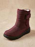 Damen Wasserabweisende Winterstiefel mit Fleecefutter – Schneestiefel mit Klettverschluss