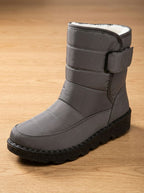 Damen Wasserabweisende Winterstiefel mit Fleecefutter – Schneestiefel mit Klettverschluss