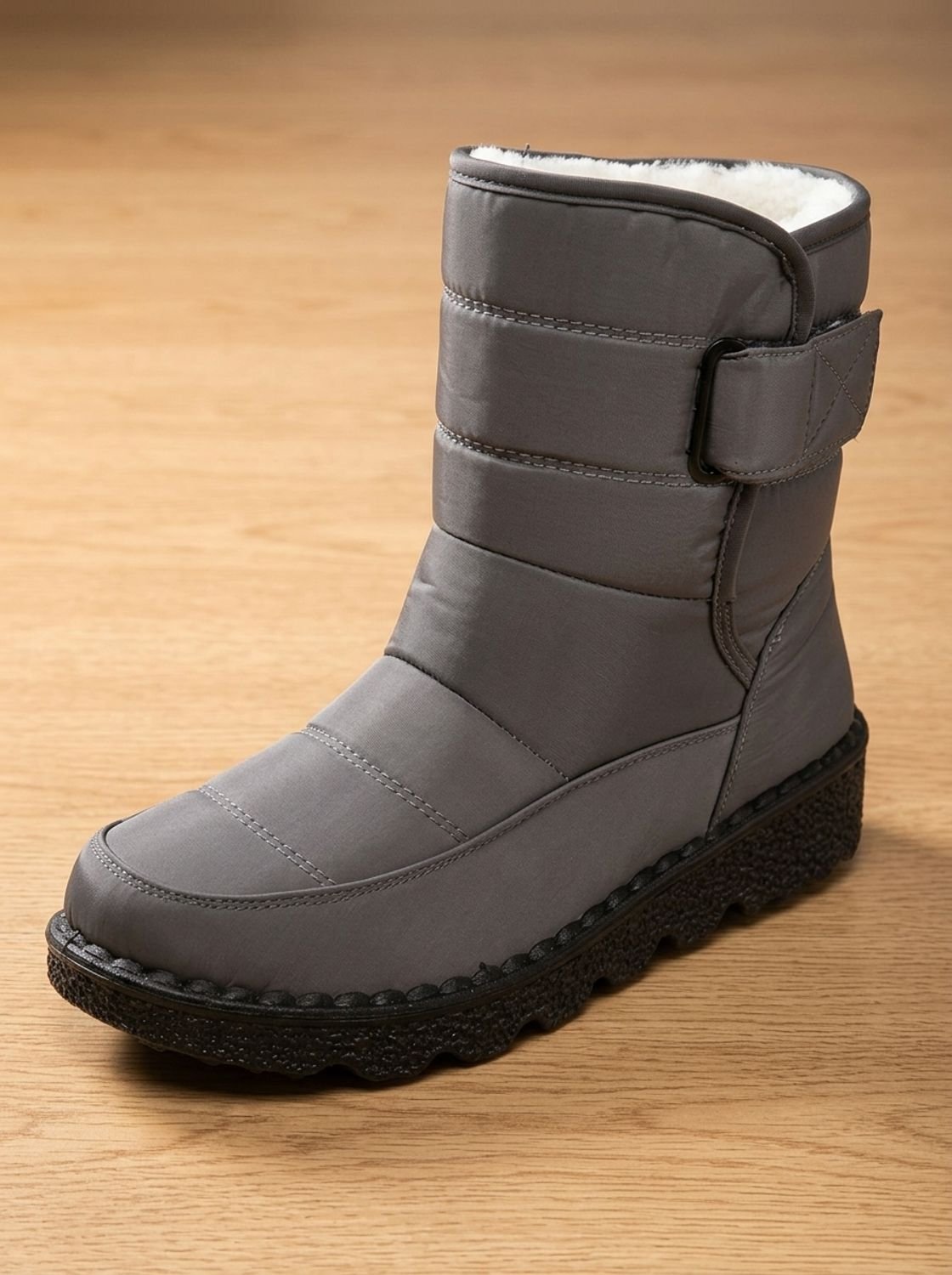 Damen Wasserabweisende Winterstiefel mit Fleecefutter – Schneestiefel mit Klettverschluss