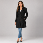 Damen Kurzer Trenchcoat – Taillierter Übergangsmantel mit Knopfleiste, Herbst