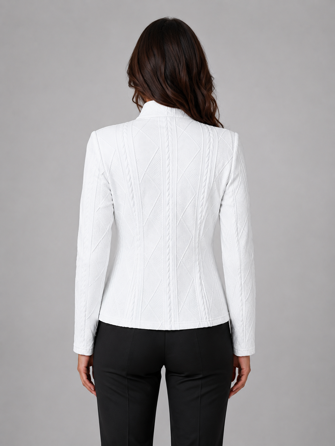 Damen Taillierter Blazer mit Stehkragen – Strukturierter Blazer in Weboptik, Herbst