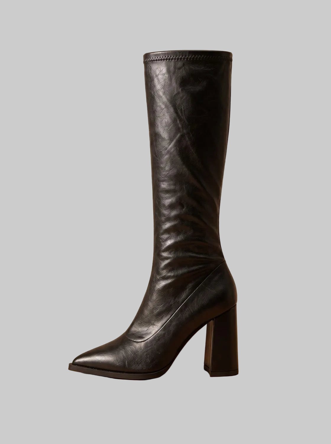 Damen Kniehohe Stiefel mit spitzer Zehenpartie – Elegante Stiefel mit Blockabsatz, Herbst Winter